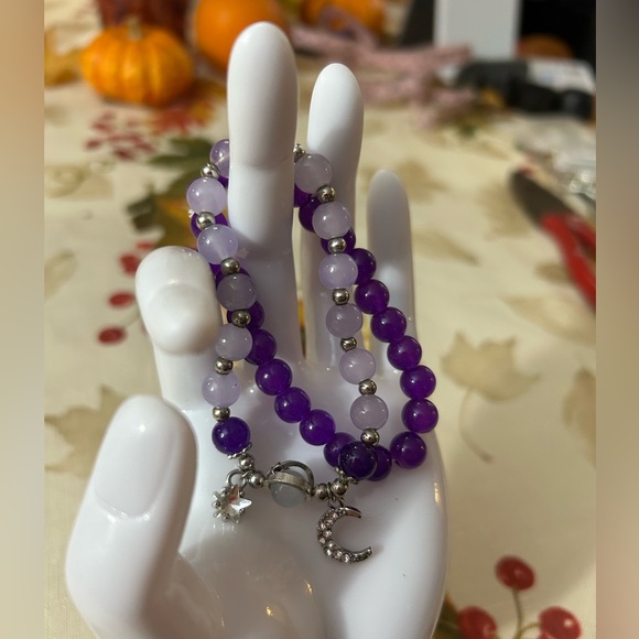 Moon Sun and Star Beaded Charm Bracelet - Picture 1 of 6